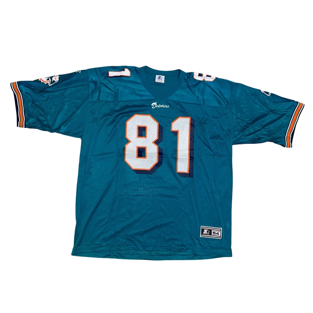 Vintage 1995 Starter Miami Dolphins OJ McDuffie 81 Jersey Mens 54 XXL Teal NFL